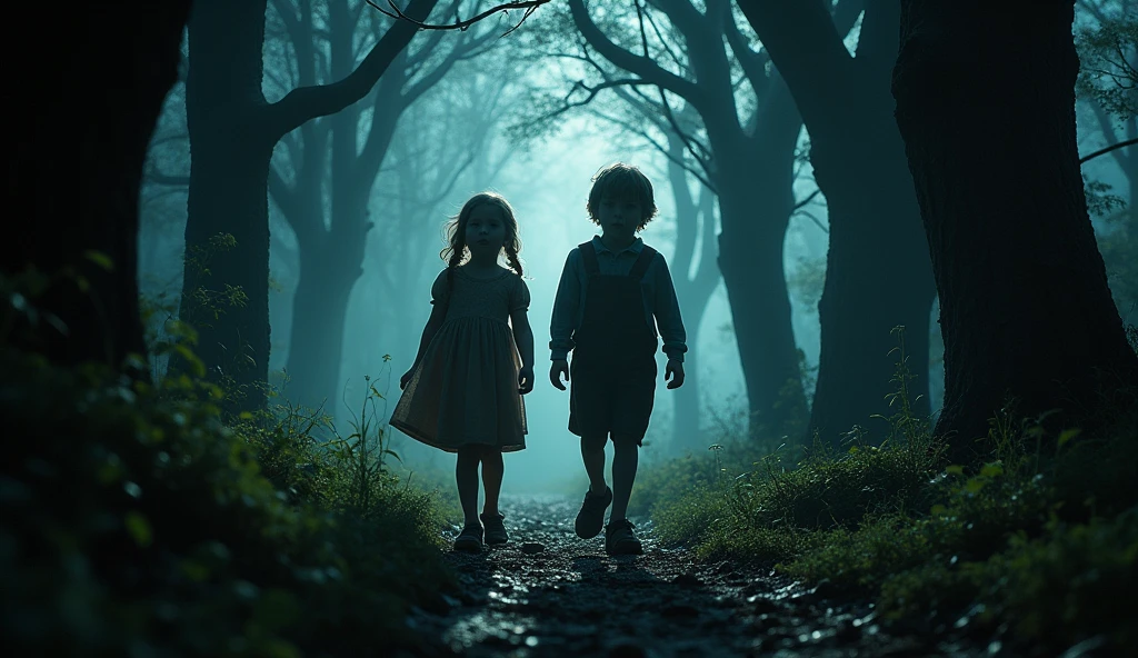Hansel and Gretel. The coming of night, the anxiety of no bread crumbs, wandering in the woods.