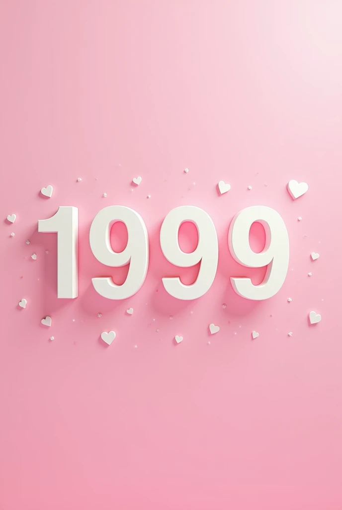 Stylized white text 1999 on dreamy pink background