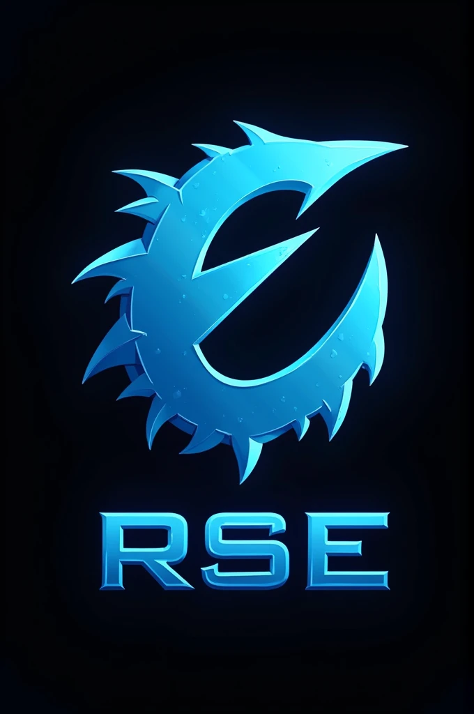 the logo mobile esports (have blue monster in the logo esports and have writing RSE in the logo that writing is freeze) the monster u holding the writing (black background) HD