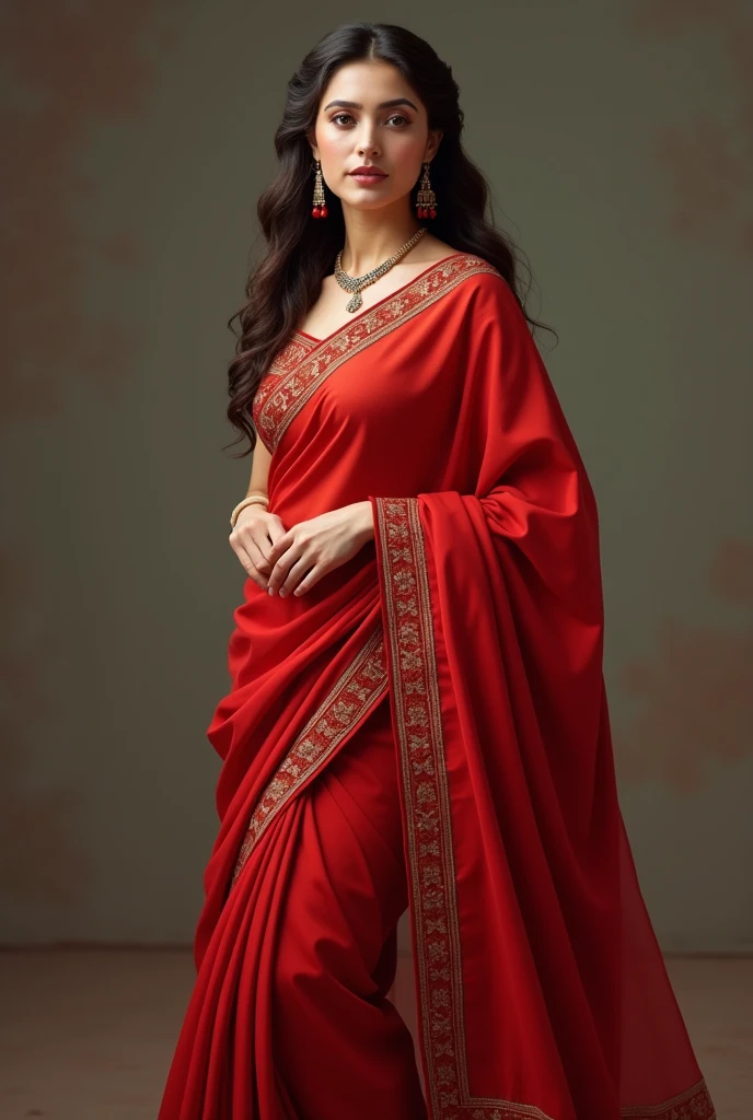 Elisabeth in red saree 