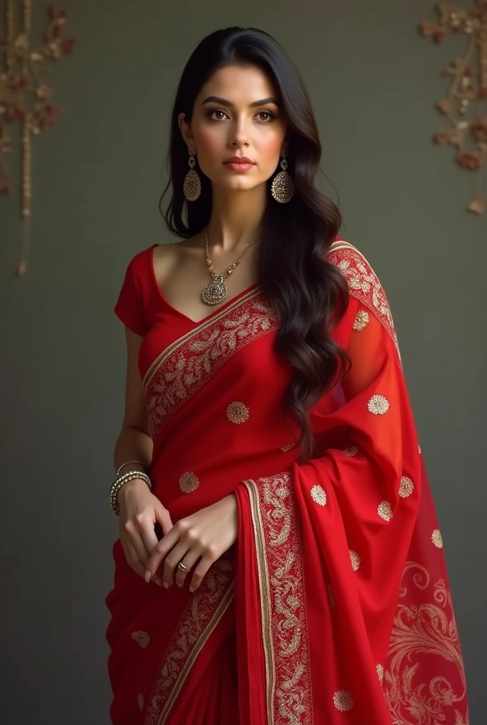 Elisabeth in red saree