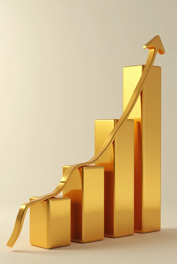 Side view photo of the Golden graph of Success 
