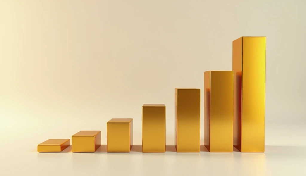 Side view photo of the Golden graph of Success