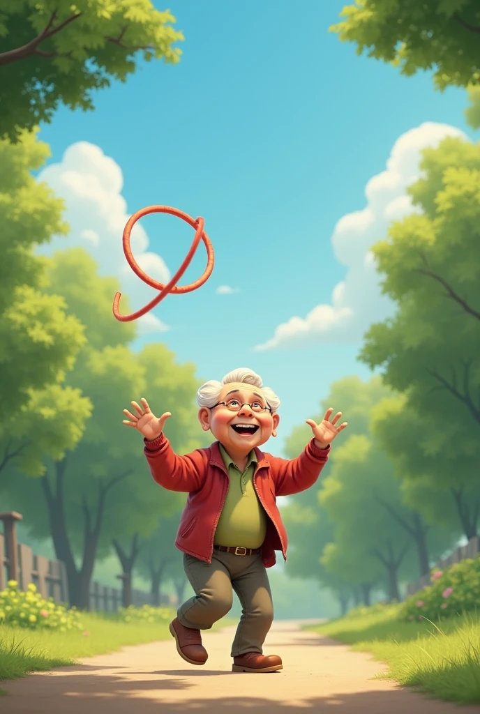 Senior citizen throwing hoops