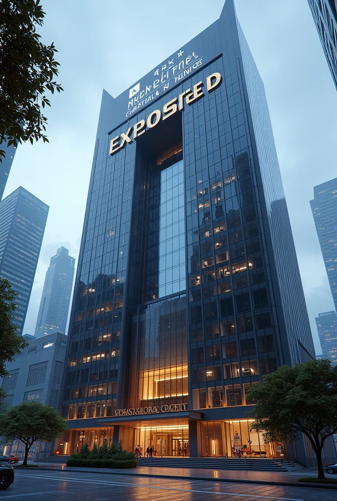 An image of a Corporate embassy put the words Nexus Global Capital and Equity Holdings Embassy I want it to have the words exposed