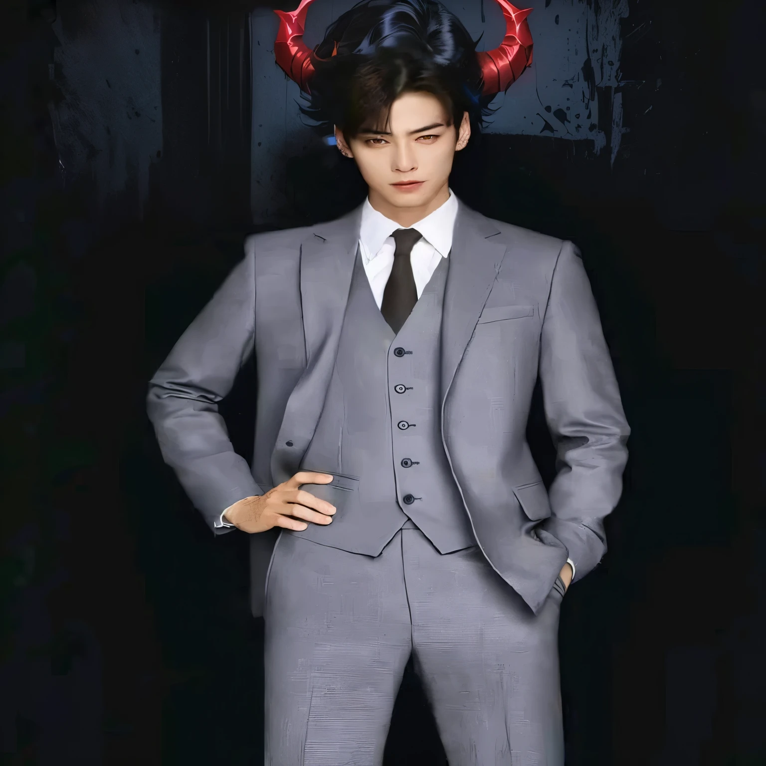 make a devil using this face