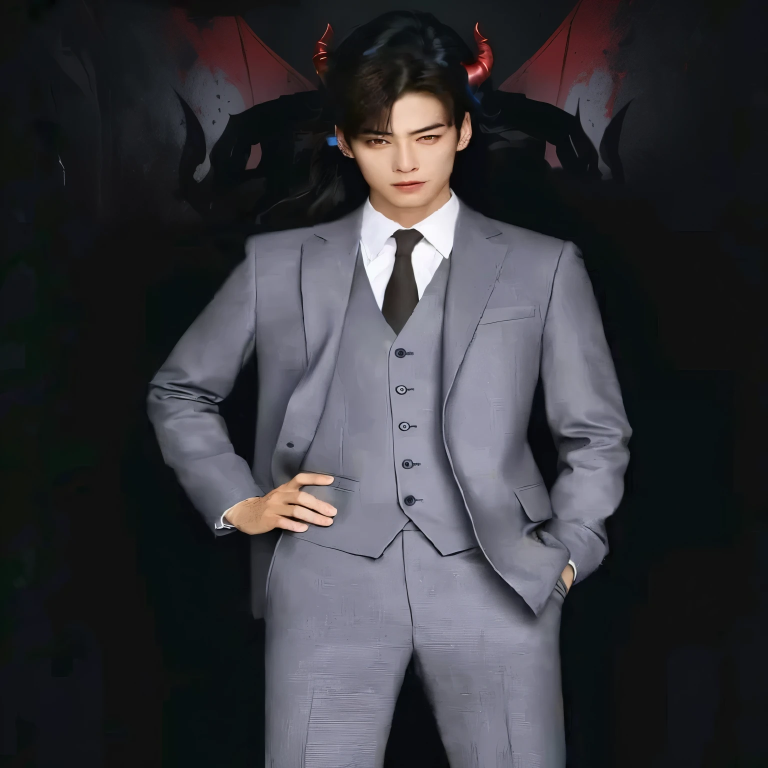 make a devil using this face