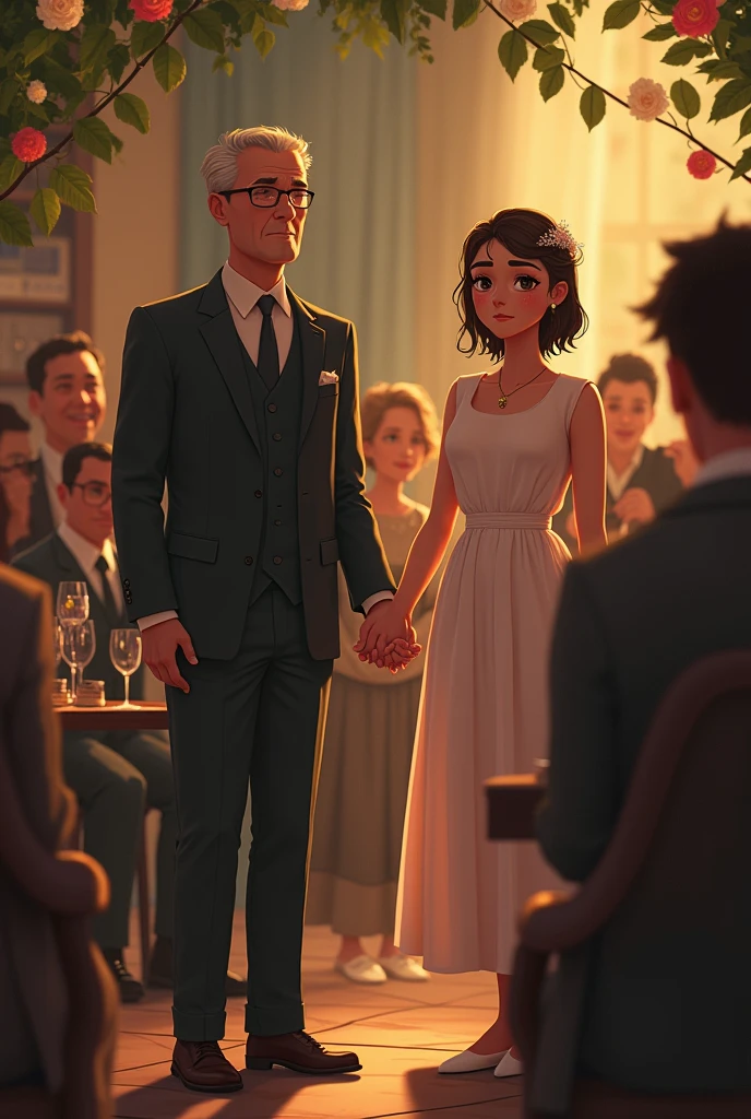 A dad around 40 getting remarried to a women who is 20 and the young daughter not happy 