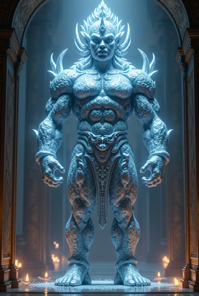 Asura statue decorated with countless diamonds