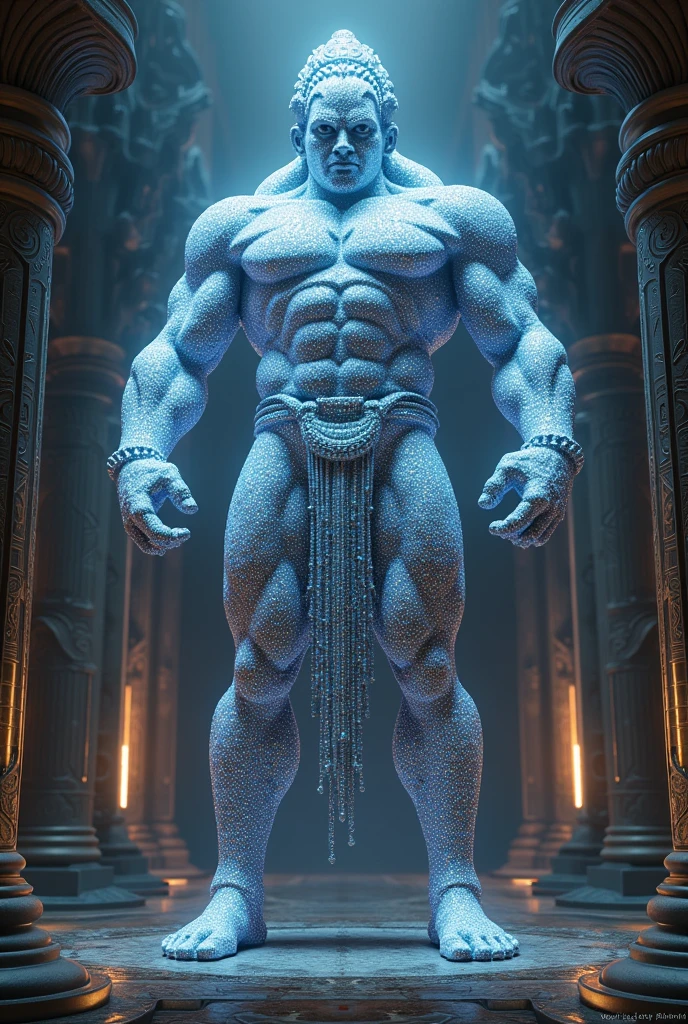 Asura statue decorated with countless diamonds