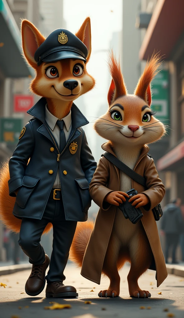 Imagine a police dog who only solves crimes with the help of a detective squirrel. What would the day-to-day life of this dynamic duo be like?