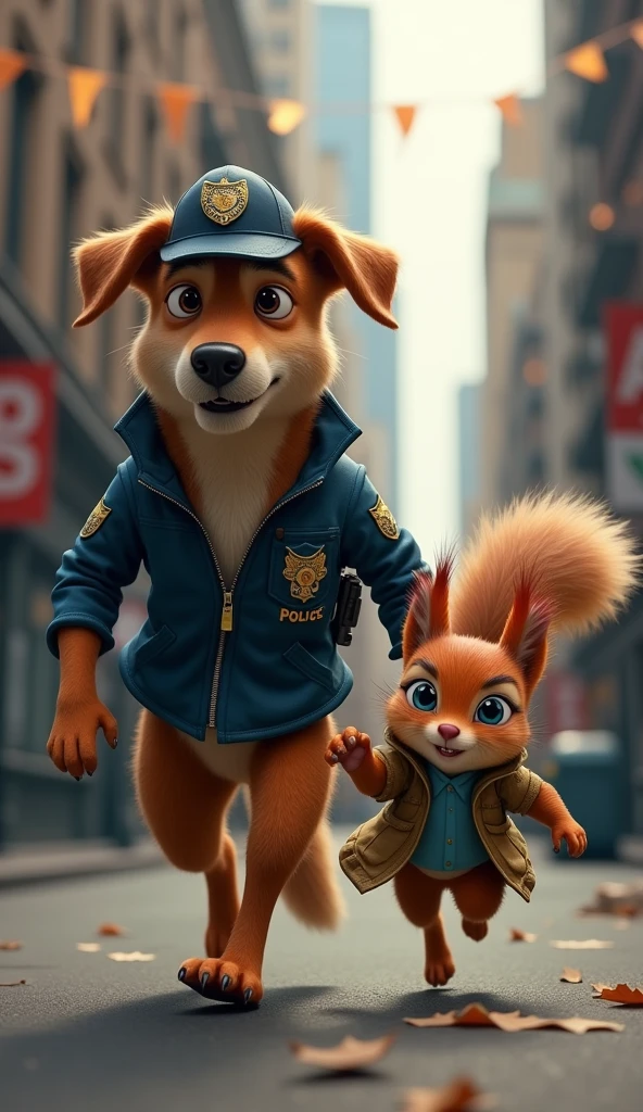 Imagine a police dog who only solves crimes with the help of a detective squirrel. What would the day-to-day life of this dynamic duo be like?
