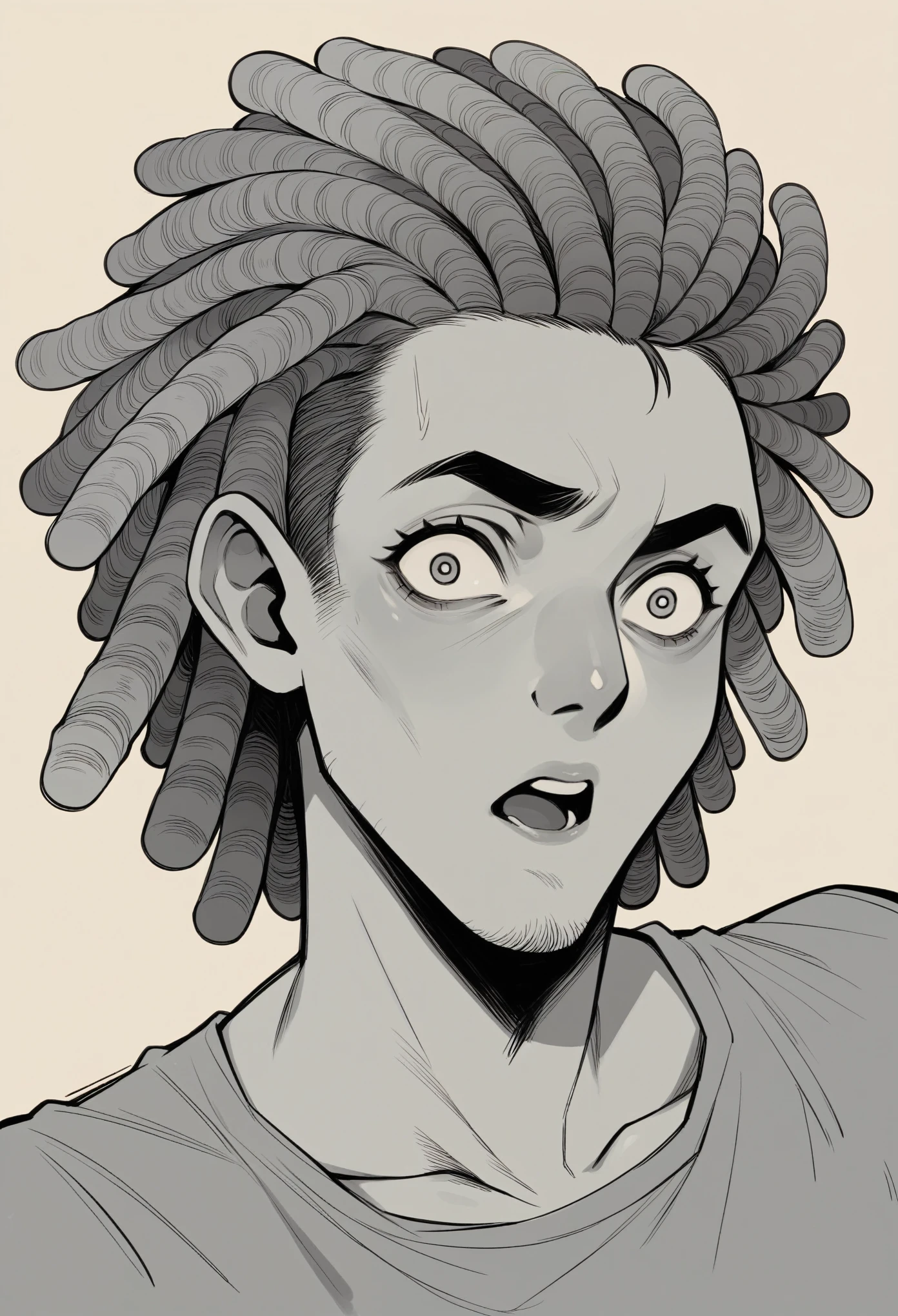 open mouth and wide eyes, air surpris