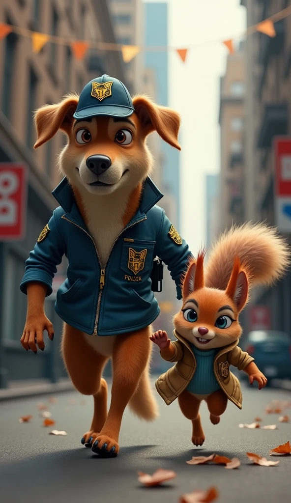 Imagine a police dog who only solves crimes with the help of a detective squirrel. What would the day-to-day life of this dynamic duo be like?