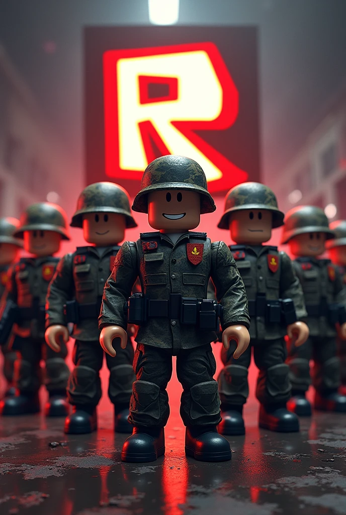 Roblox Epik group with roblox  soldiers characters with roblox logo