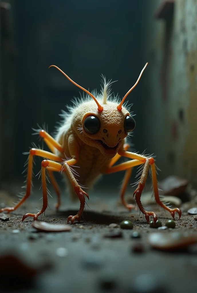 An animal that is the fusion of a cockroach but with a few chicken traits