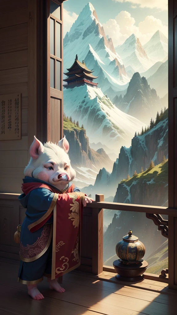 Chinese Myths and Stories,Inspired by《Classic of Mountains and Seas》,Pigsy,Image of pig,