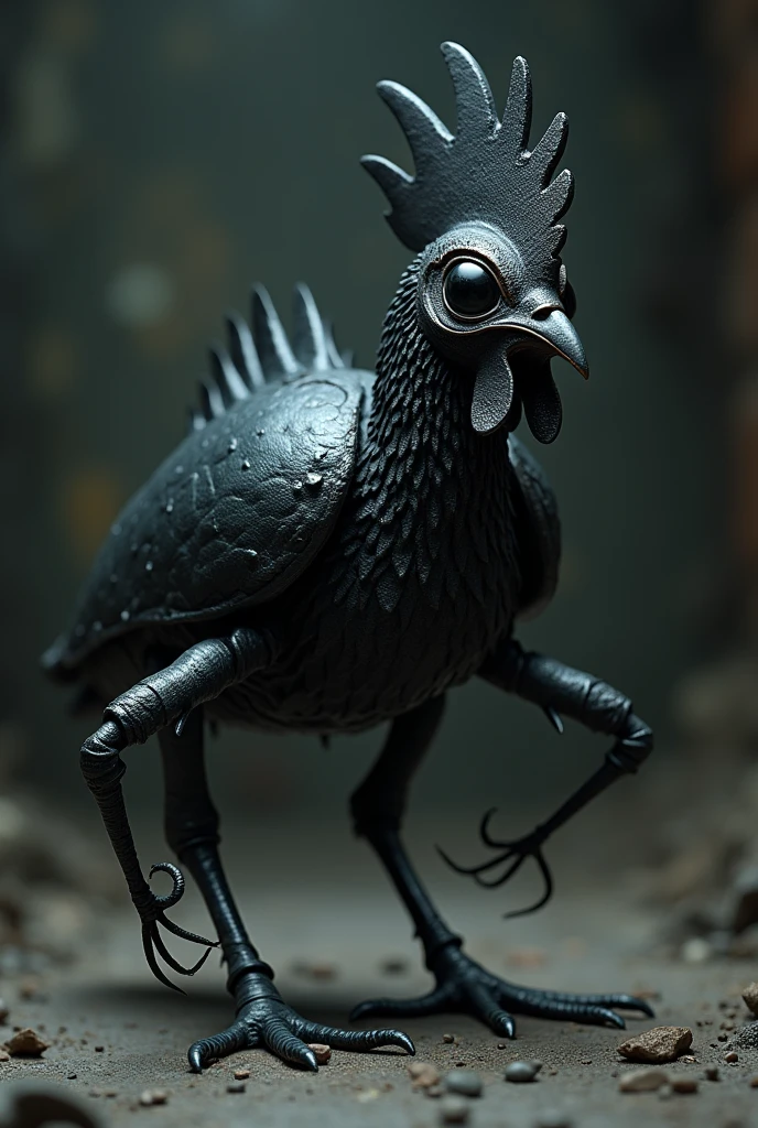 Black cockroach with chicken features