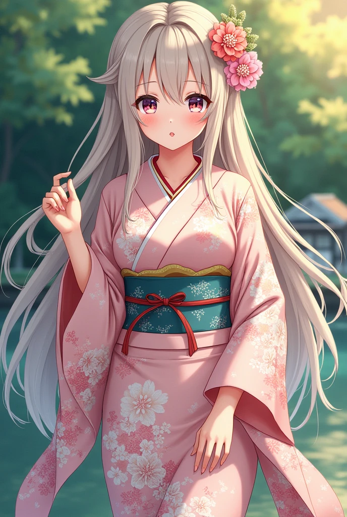 Anime girl with yukata