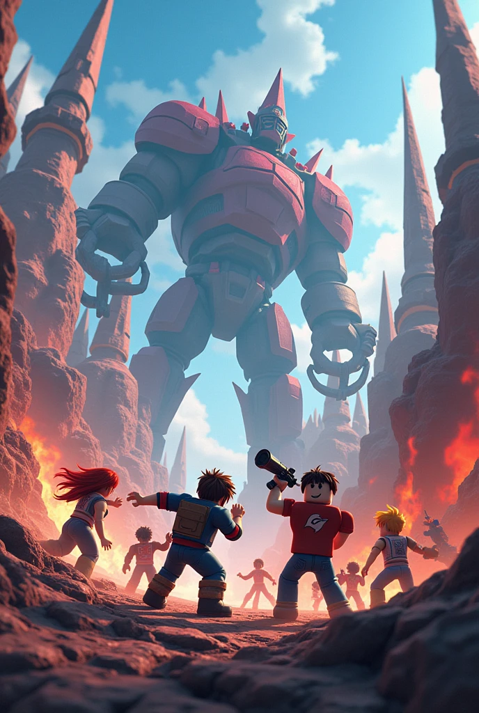 Roblox Epik group with roblox characters fighting in the strongest battleground