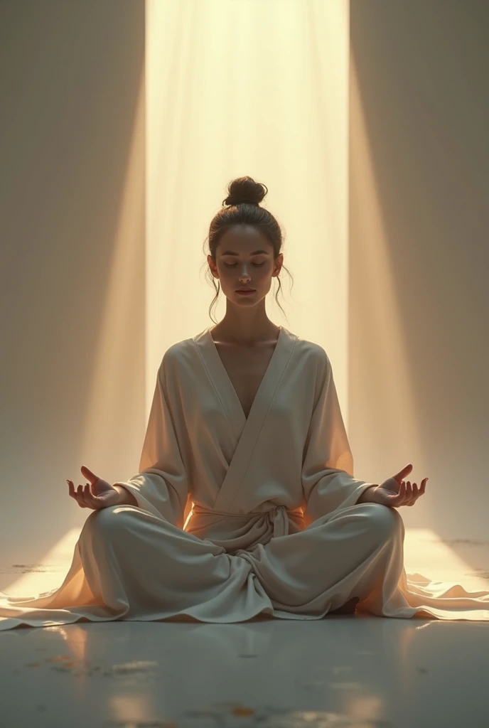 विजुअल्स: ध्यान करते व्यक्ति की छवियाँ, शांत पृष्ठभूमि, और प्रकाश की हल्की किरणें।