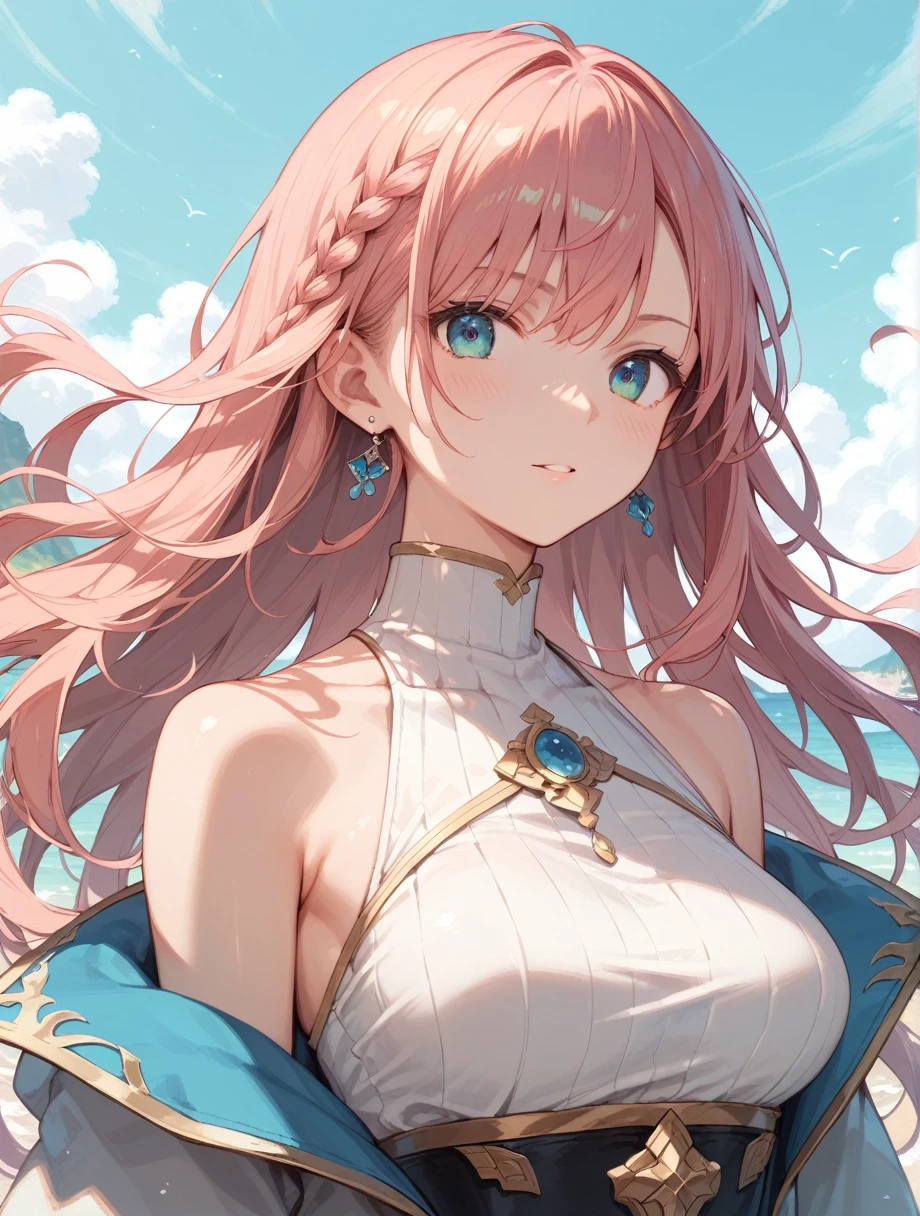 Pink hair,Double ponytailed royal sister,Bigchest,anime big breast,Tsundere,Beautuful Women