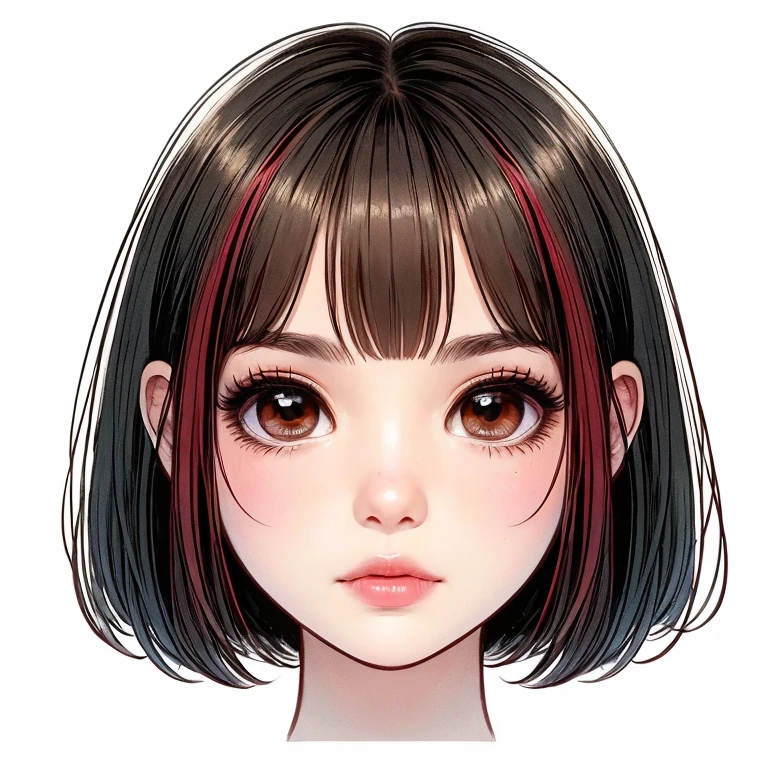 A face with droopy eyes and a slight smile