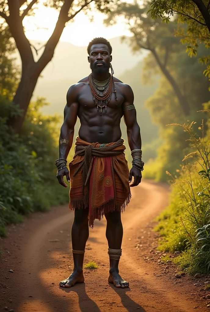 African indigenous man on a track