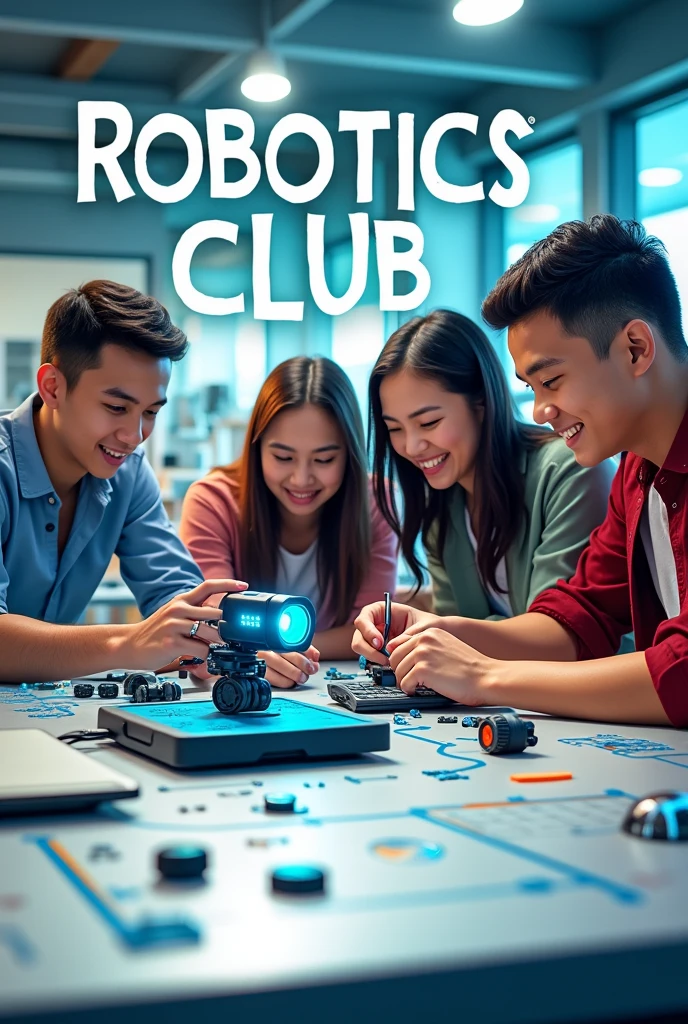 Make a poster for the robotics club. It must be landscape. It must be affordable and realistic.