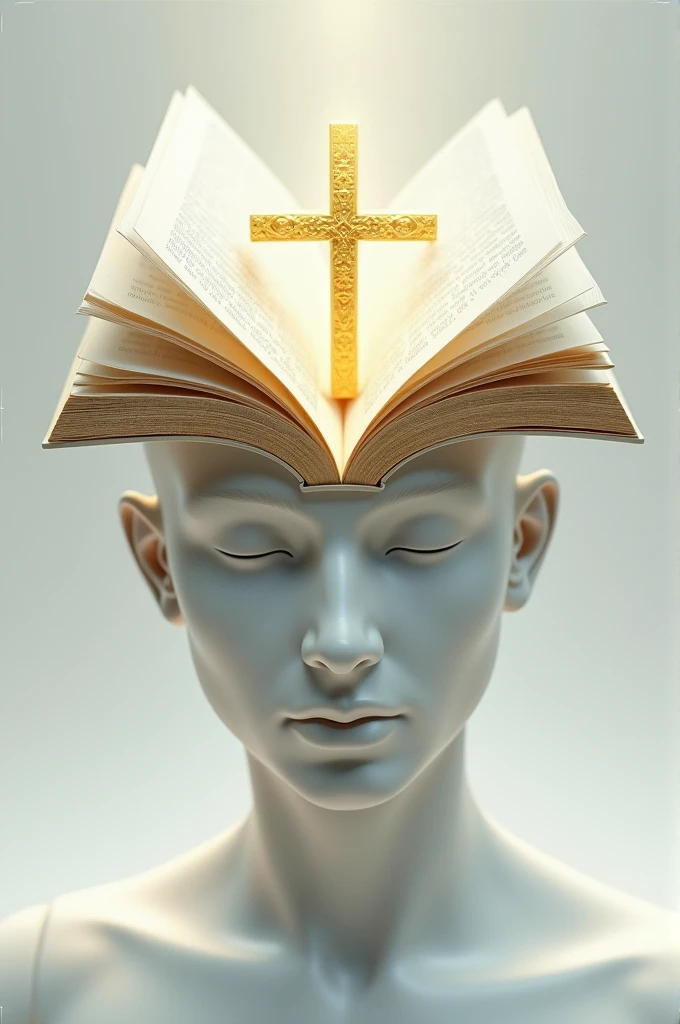 The head is book Open There is a golden cross carved in the middle of the book. The white set consists of gold. 