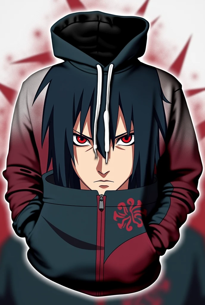 Itachi Uchiha printed on hoodie