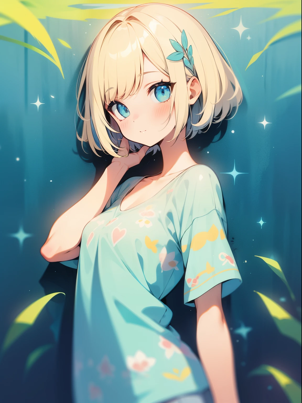 Cute spring water goddess short hair blonde