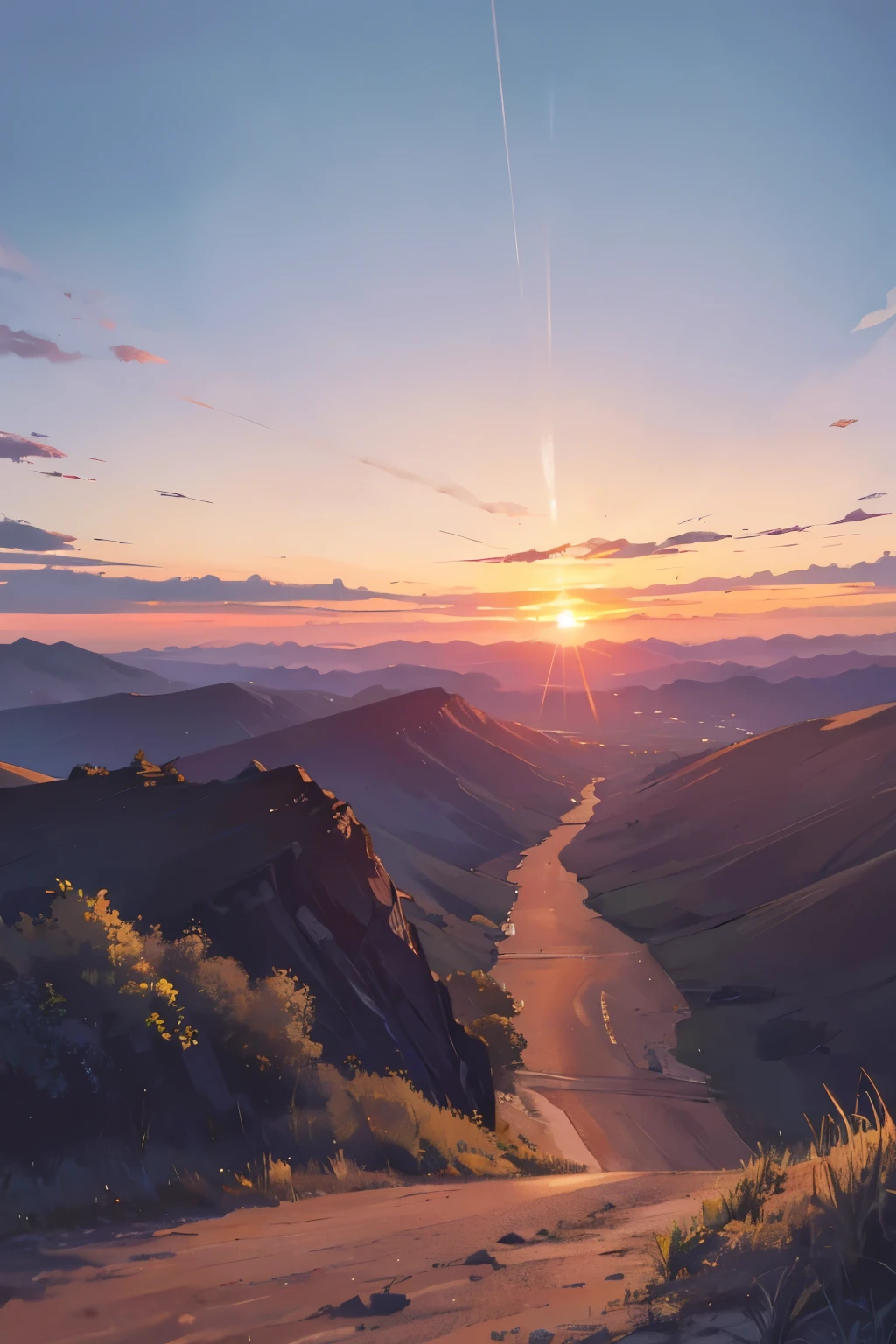 Sunset, no people, landscape