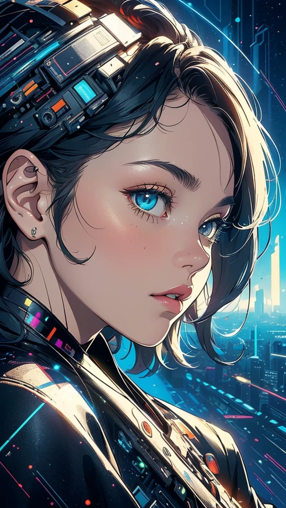 (((masterpiece, highest quality))),(((solo:1.2))),(((1girl:1.2))),32k wallpaper, very detailed, poster, vintage science fiction,(((((geometric cinematic movie poster))))), (bauhaus), shape,(((abstract))),(mid century modern),movie poster,(((((portfolio))))),(((((Close-up))))),(((((bust up))))),((((more various angle)))),(((highlight))),Vast landscape,((((heterochromia)))),(((complete. detailed face))),(((Extremely talented))),(((most complecated machine))),Colorful color scheme