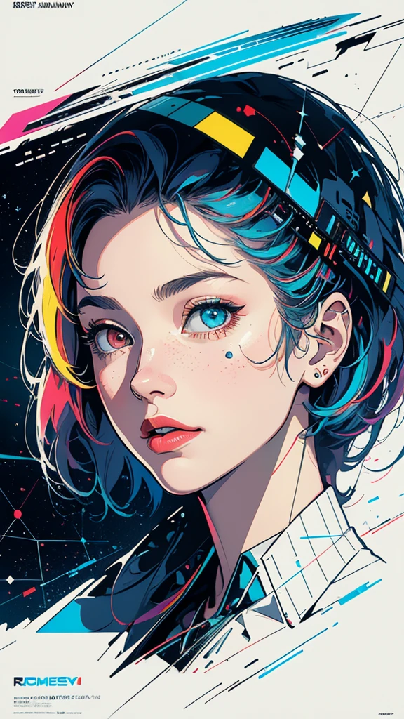 (((masterpiece, highest quality))),(((solo:1.2))),(((1girl:1.2))),32k wallpaper, very detailed, poster, vintage science fiction,(((((geometric cinematic movie poster))))), (bauhaus), shape,(((abstract))),(mid century modern),movie poster,(((((portfolio))))),(((((Close-up))))),(((((bust up))))),((((more various angle)))),(((highlight))),Vast landscape,((((heterochromia)))),(((complete. detailed face))),(((Extremely talented))),(((most complecated machine))),Colorful color scheme