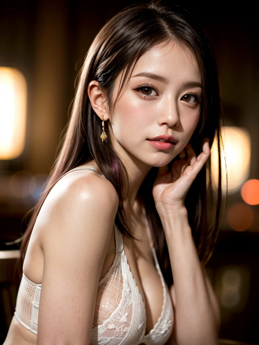Highest quality, Tabletop, Ultra-high resolution, (Realistic:1.4), (Japanese Idols),RAW Photos, one person's, night,Detailed skin,Blurred cityscape of South Korea,,Blonde, (Pink inner hair:1.3),Glossy Lips,smile,(Model pose:1.2),2,Beautiful and beautiful eyes,Diamond jewellery,Earrings,Gold Jewelry,Cold Light,Tight black knitwear,,(Strengthened upper arms:1.2),A well-trained body,Pixie Hair Bralift nipples While, Orange Hair, short twin tail, Folded sleeves, ((Detailed nipples)) show off nipple bra lift large breasts Beautiful breasts Cleavage Emphasis bottomless Big Ass Butt Emphasis ((pubic hair)) (nsfw) ((1 boy and 1girl are having sex)) Kitchen bird’s eye view (standing doggy) Back-arching (Love juice) Squirting