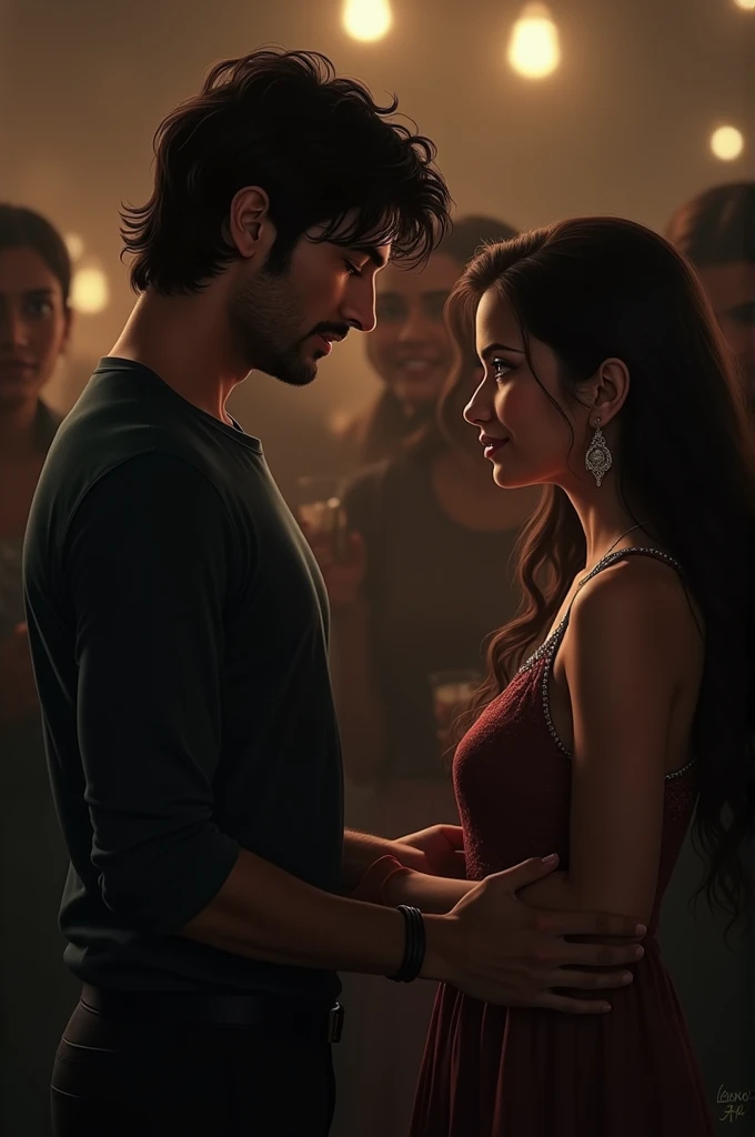 Arjun pulling Maya aside to ask her to play the piano for his confession, with Maya nodding, hiding her heartbreak behind a forced smile.