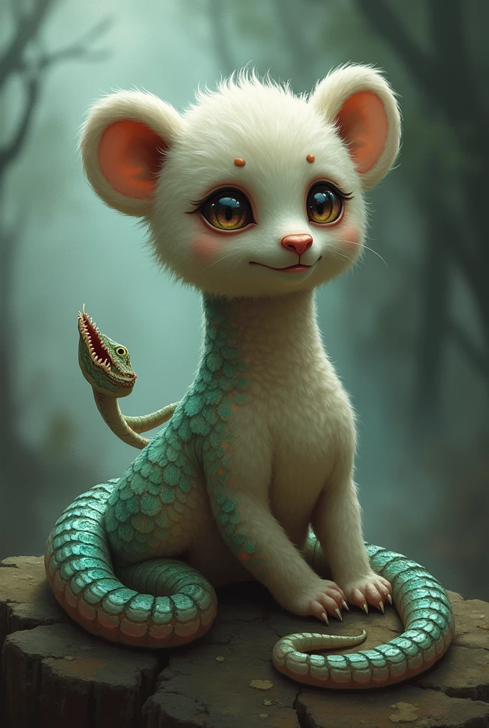 Fairy bear with monster face, snake neck and lizard butt, now put a snake neck on it