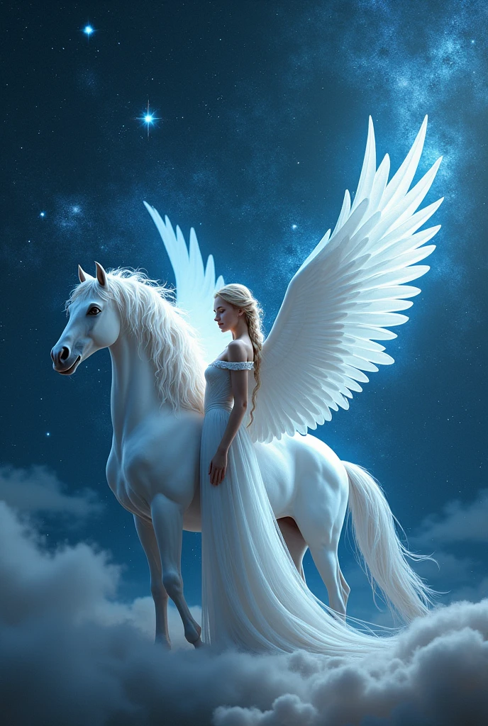 constellation goddess beautiful woman Starry Sky Pegasus