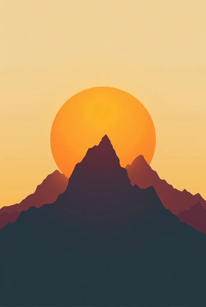 create a minimalist logo with sunrise over a mountain and add a bible