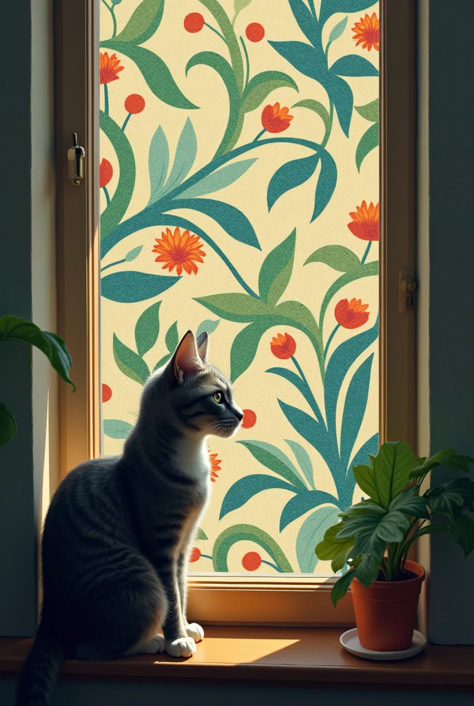 Cat looking at window wallpaper