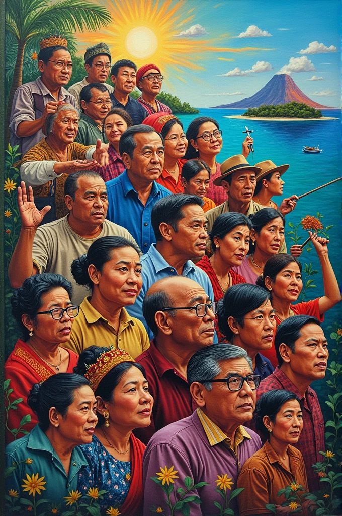 poster using oil pastel, about Philippine culture society and politics 