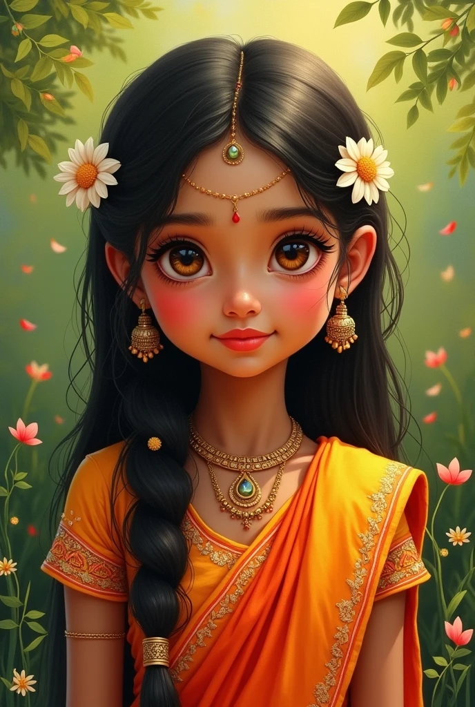 Cute indian girl wearing a traditional dress