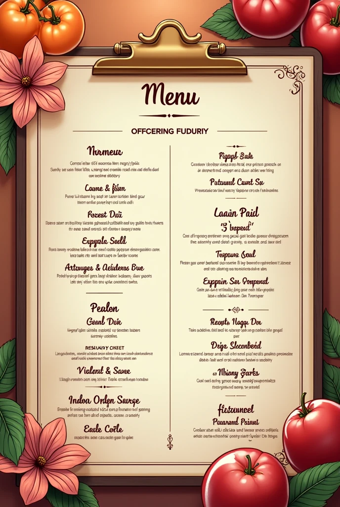 restaurant menu