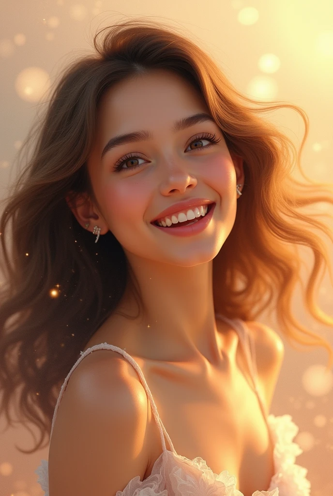 Beautiful woman happy with beautiful eyes