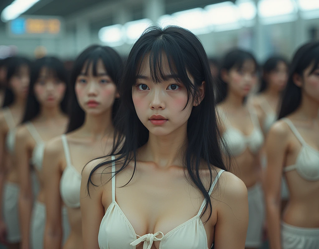 (((((Japanese Clone-girls=Myself))))), (((Super Best masterpiece Clone-girls Raw Photography Art))), (((16K, Highest quality, Ultra-high resolution, RAW Photos))), (((It's so unrealistic., With unparalleled depiction, With an unfathomable sight, An unprecedented and shocking worldview, Clone-girls: In a world of mass reproduction, Ultra-realistic))), (((Japanese Girls, Umezawa-Minami, 24yo, Small face, Thick black hair, long hair, Dark Eyes, Mature face, Cute Smile, Smiling face, A gentle gaze, (((Very pleasant look)))))), (((Very beautiful detailed girls, Accurate body structure, Accurate body movements, Very detailed body, (((Super big breasts, Large bulge of ample breasts)))))), (((Summer clothes, Short sleeve, mini skirt, hour々I can see your pants, Cleavage Emphasis, Emphasise the fullness of your breasts))), ((((((((Very detailed, Myself cloning, Depiction of splitting oneself, 1Myself girl→1,000,000,000,000,000,000,000,000,000,000Myself cloning girls)))))))), (((((((Myself clone-girlsから, Myself keeps multiplying, (Very detailed and intricate, To the exact, Perfect and consistent, (((In the same female body,With the same face, With the same hairstyle, In the same clothes, At the same height, 同じSuper big breastsである))), In a detailed depiction), 1,000,000,000,000,000,000,000,000,000,000 people))))))), (((((Myself girls only))))), (((((1,000,000,000,000,000,000,000,000,000,000Myself girls))))), (Very detailed, On the platform of a certain station in Japan, A crowd of Myselfs waiting for a train, Depicting yourself moving and standing, View from the train side), Where the wind blows, A super crowded scene, (Very detailed depiction, Clear and accurate perspective depiction, Ultra-wide field of view, wide view, Focus on the average value of the image), You are free to choose the angle and composition of your shot.!!!