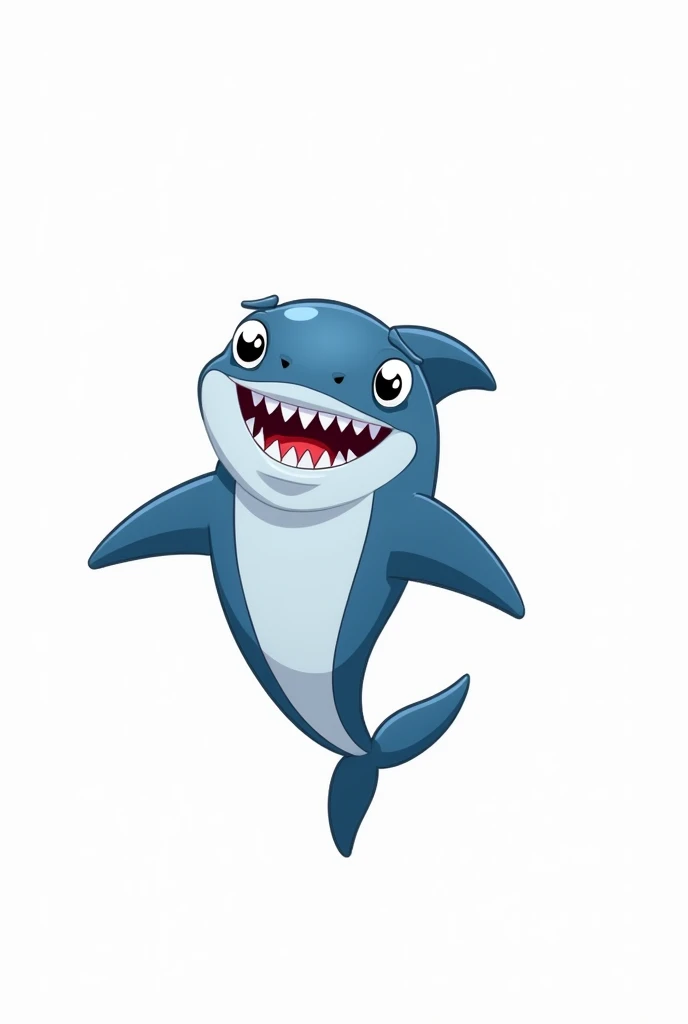 Shark cartoon white background 
