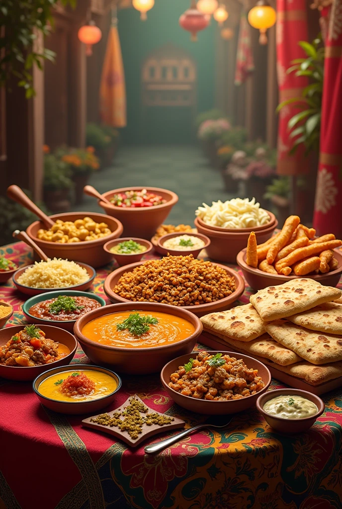 I want a background food picture .written Gujranwala Food Exposers on it.