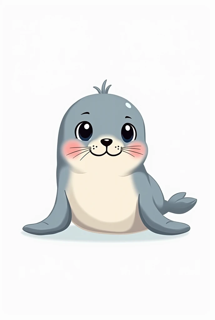 Seal cartoon white background 