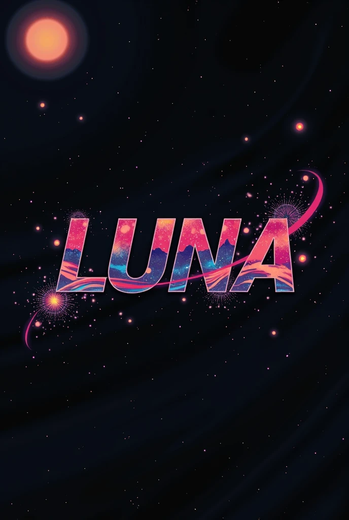High resolution, Logo for Jdm cars, logo spelling swiftly “Luna” cool, Jdm theme, anime theme, Cyberpunk vibe name spelling, brand logo, logo for tshirt, brand logo “LUNA”, neon vibes, acid trip vibes, acid trip, shooting stars, acid trip inside “LUNA”, acid trip, hallucinations inside “LUNA”, Waves of hallucinations, the universe is unimaginable, waves of acid trip, waves of despair, waves of solitude,